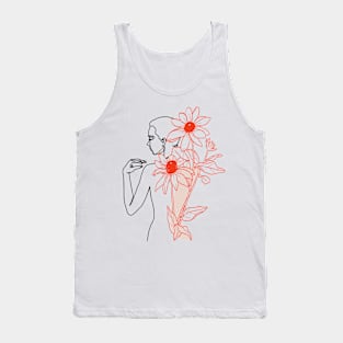 Woman Flower Line Tank Top